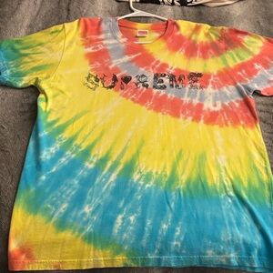 Supreme Spiral Tie-Dye T-Shirt - Yellow, Blue, Red